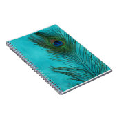 Aqua Peacock Feather Notitieboek (Rechterzijde)