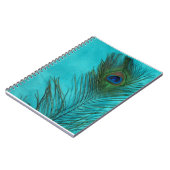 Aqua Peacock Feather Notitieboek (Linkerzijde)