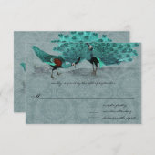 Aqua Peacock Metallic Elegance Kaart (Voorkant / Achterkant)