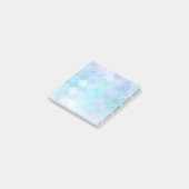 Aqua Pearlescent & Gold Mermaid Scale Patroon Post-it® Notes (Schuin)