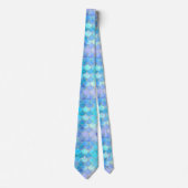 Aqua Pearlescent & Gold Mermaid Scale Patroon Stropdas (Voorkant)