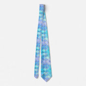 Aqua Pearlescent & Gold Mermaid Scale Patroon Stropdas (Achterkant)