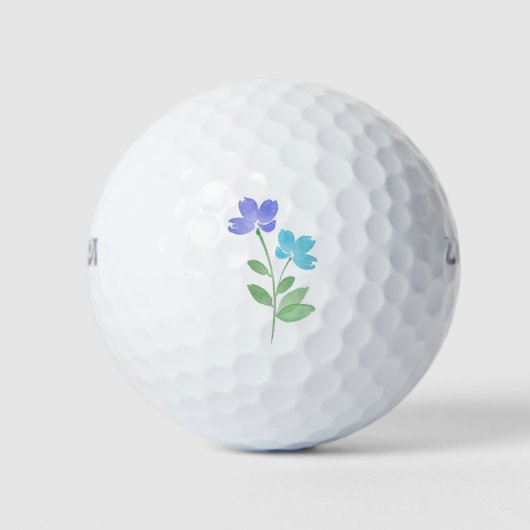 Aqua Periwinkle Waterverf Vloerstenen Golfballen (Voorkant)