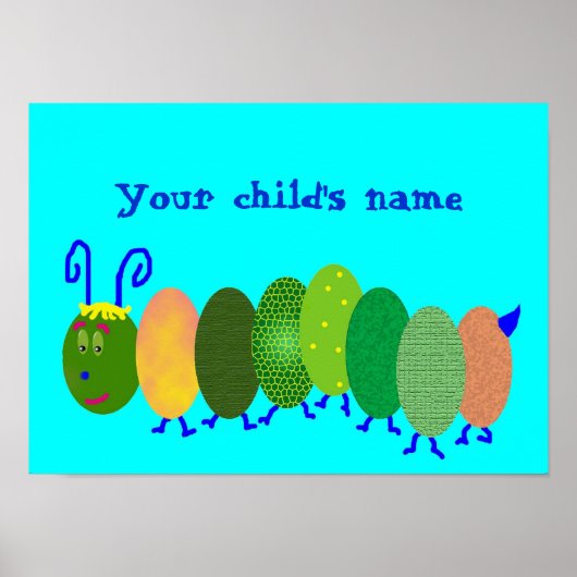 Aqua Personalized Caterstrand Poster (Voorkant)