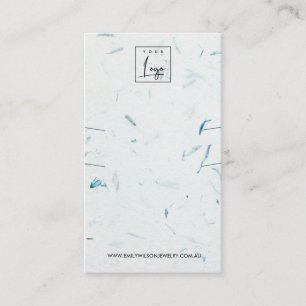 AQUA PETAL HANDMADE PAPER LANG KETTING WEERGEVEN VISITEKAARTJE