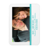 Aqua Photo moderne Save the Date Magnet (Vertical)