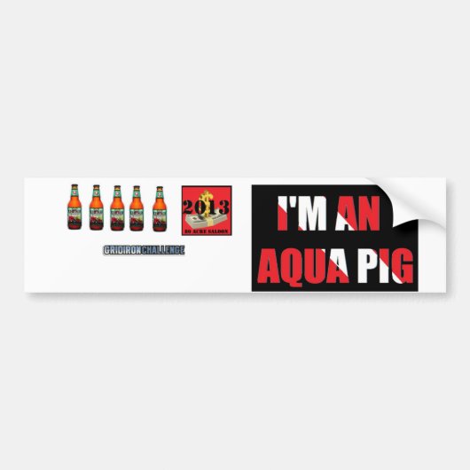 Aqua Pigs Bumpersticker (Voorkant)