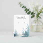 AQUA PINE TREE FOREST KETTING EARRING DISPLAY VISITEKAARTJE (Staand voorkant)