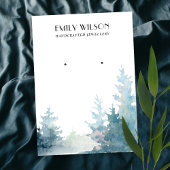 AQUA PINE TREE WINTER FOREST STUD OORBEL DISPLAY VISITEKAARTJE