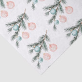 Aqua Pink Christmas Tree Branch Ornamenten Tissuepapier (Detail)