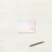 Aqua Pink Tie Dye Gold Glitter Harten Post-it® Notes (Op bureau)