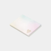 Aqua Pink Tie Dye Gold Glitter Harten Post-it® Notes (Schuin)