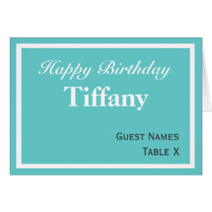 Aqua Place Card -
