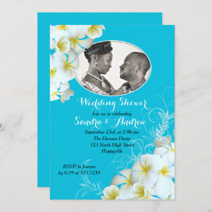 Aqua Plumeria - Invitations de Wedding showers pho