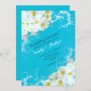 Aqua Plumeria Wedding shower pour une invitation e