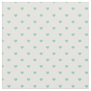 Aqua Polka Dot Hearts Stof