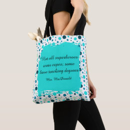 Aqua Polka dot teacher appreciation gift Draagtas