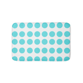Aqua Polka Dots Badmat