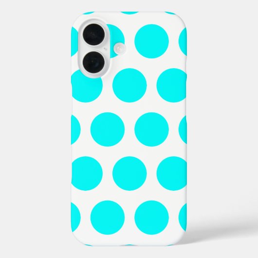 Aqua Polka Dots Case-Mate iPhone Case (Achterkant)