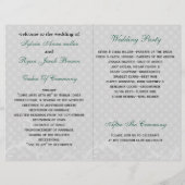 aqua polka dots floral book fold Wedding programme (Achterkant)