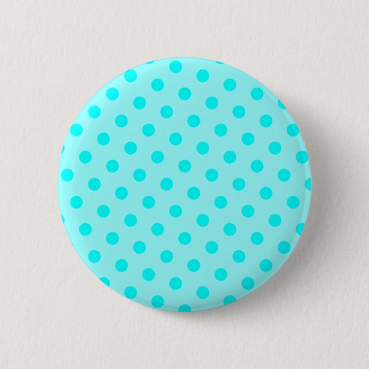 Aqua Polka Dots Ronde Button 5,7 Cm (Voorkant)