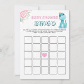 Aqua Princess Dinosaurs Baby shower Bingo (Voorkant)