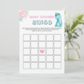 Aqua Princess Dinosaurs Baby shower Bingo (Staand voorkant)