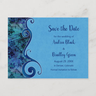 Aqua Puau Shell Wedding Save the Date Briefkaart