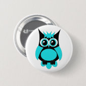 Aqua Punk Owl Button (Voorkant /achterkant)