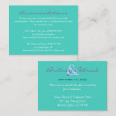 Aqua Purple Insérer Les Cartes D'Accueil Et D'Hébe (Devant / Derrière)