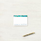 Aqua Quilty Post-it® Notes (Op bureau)