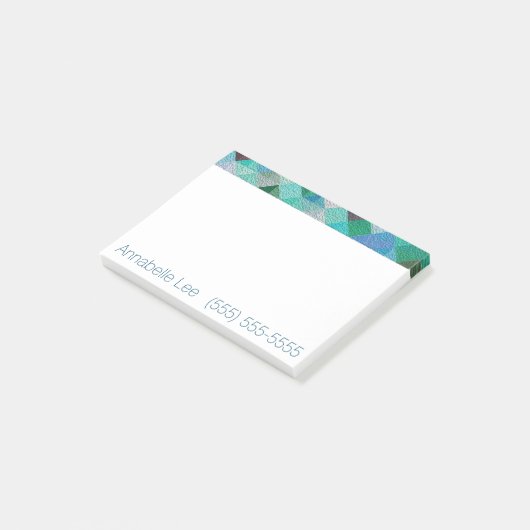 Aqua Quilty Post-it® Notes (Schuin)