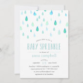 Aqua Raindrops | Uitnodiging voor Baby Sprinkle (Voorkant)