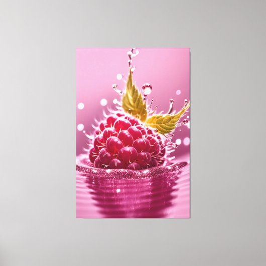 Aqua Raspberry Stretched Canvas Afdrukken (Voorkant)