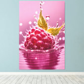 Aqua Raspberry Stretched Canvas Afdrukken (Insitu (Houten vloer))