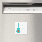 Aqua/Red Guitar Heart Save the Date Magnet (In Situ (Lave-vaisselle))