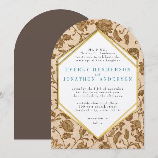  Aqua Red Love Bird Wedtern Kaart (Voorkant / Achterkant)