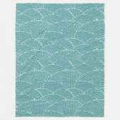 Aqua Retro Geometrische Stippen Abstracte golven Fleece Deken (Voorkant)