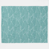 Aqua Retro Geometrische Stippen Abstracte golven Fleece Deken (Voorkant (Horizontaal))