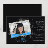 Aqua Ribbon met de Uitnodiging van het Afstuderen (Voorkant / Achterkant)