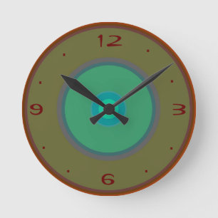 Aqua, Rood, Moss Green >Plain WallClocks Ronde Klok