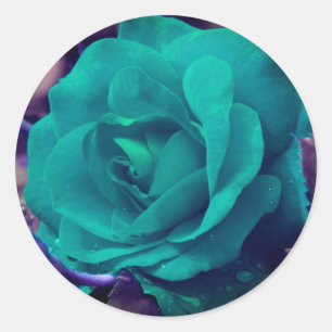Aqua Roos Abstract ventilator Ronde Sticker
