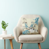 Aqua Rose Clair Oiseaux Mme. Bride Oreiller (Chaise)