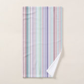 Aqua, rose et rayures lavande (Serviette à main)