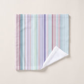 Aqua, rose et rayures lavande (Gant de toilette)
