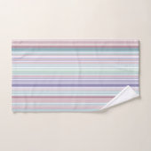Aqua, rose et rayures lavande (Serviette à main)