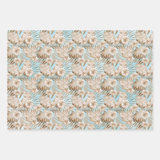 Aqua rose Feuille tropical (Devant 3)