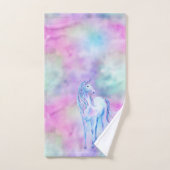 Aqua rose violet blanc Unicorne étincelle (Serviette à main)