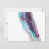 Aqua rouge violet Abstraite Aquarelle Mariage RSVP (Dos)