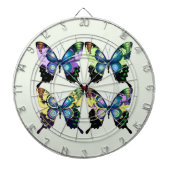 Aqua, Roze en Geel - Elegant Butterflies Dartbord (Voorkant)